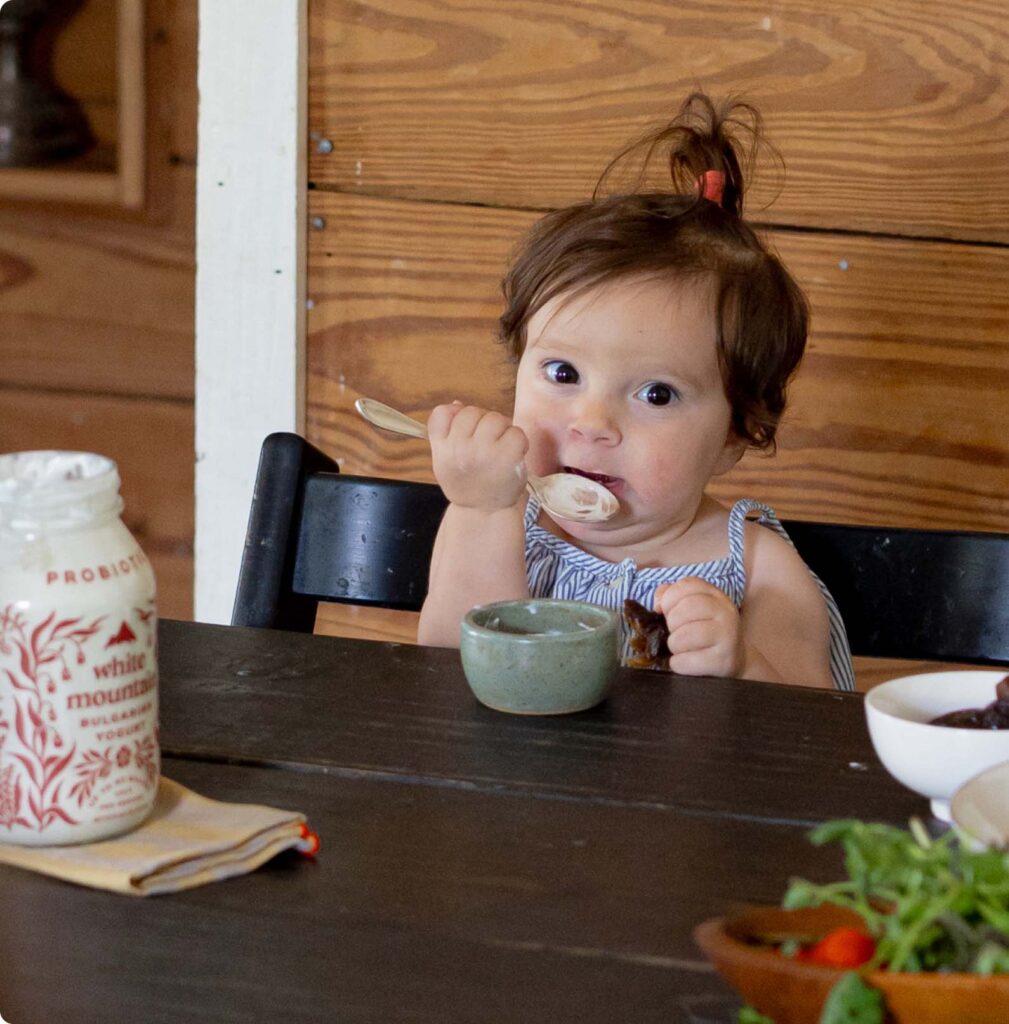 Natural healthy yogurt for babies